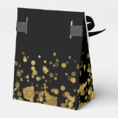 Gepersonaliseerd gouden glitter voor zwarte doos bedankdoosjes (Achterkant)