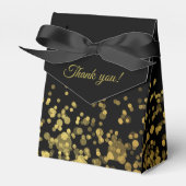 Gepersonaliseerd gouden glitter voor zwarte doos bedankdoosjes (Voorkant Zijde)