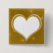 Gepersonaliseerd gouden hart vierkante button 5,1 cm (Voorkant)