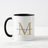 Gepersonaliseerd Gouden monogram met Jouw naam Mok (Links)