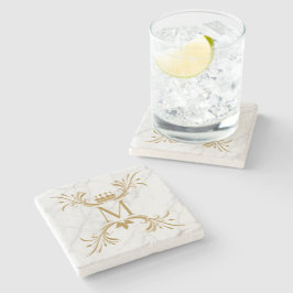 Gepersonaliseerd gouden monogram stenen onderzetter