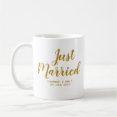 Gepersonaliseerd gouden script net getrouwd koffiemok (Links)