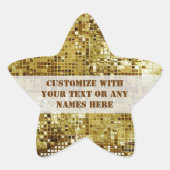 Gepersonaliseerd gouden sequins Star Sticker (Voorkant)