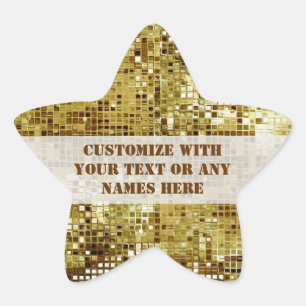 Gepersonaliseerd gouden sequins Star Sticker