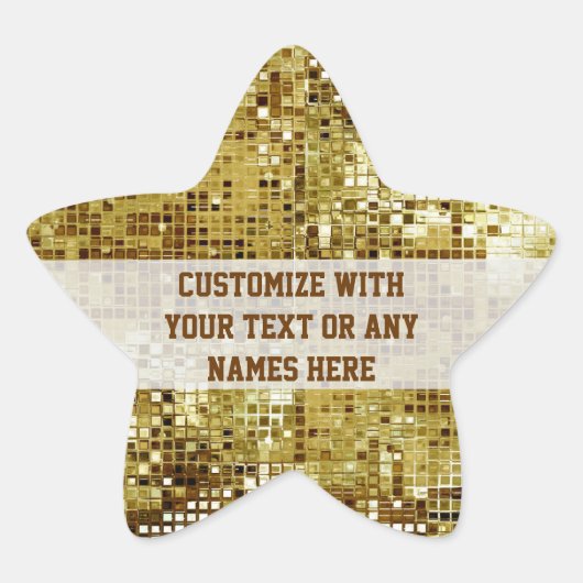 Gepersonaliseerd gouden sequins Star Sticker (Voorkant)