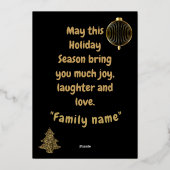 Gepersonaliseerd goudfolie met minimale kerstkaart folie feestdagenkaart (Achterkant)