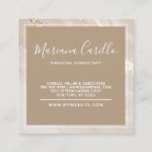 Gepersonaliseerd goudmarmer vierkante visitekaartje (Achterkant)