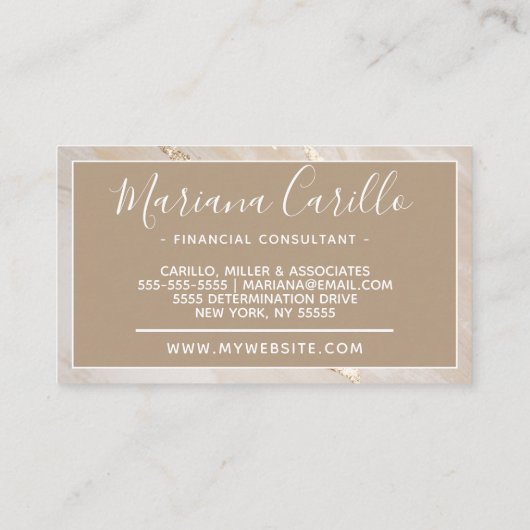 Gepersonaliseerd goudmarmer visitekaartje