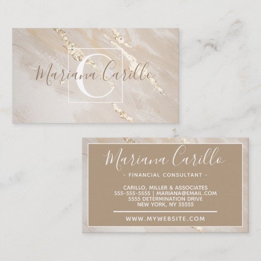 Gepersonaliseerd goudmarmer visitekaartje (Voorkant / Achterkant)