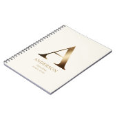 Gepersonaliseerd goudmonogram | Gebroken wit Notitieboek (Linkerzijde)