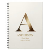 Gepersonaliseerd goudmonogram | Gebroken wit Notitieboek (Voorkant)