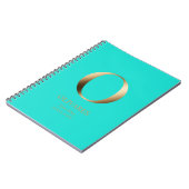 Gepersonaliseerd goudmonogram | Licht Blauwgroen Notitieboek (Linkerzijde)