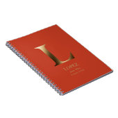 Gepersonaliseerd goudmonogram | terracotta notitieboek (Rechterzijde)