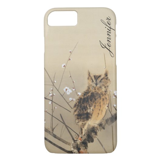 Gepersonaliseerd  Goun Owl Early Plum Blossom Case-Mate iPhone Case (Achterkant)