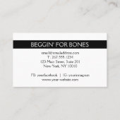 Gepersonaliseerd Gourmet Dog-behandelingen bakkeri Visitekaartje (Achterkant)