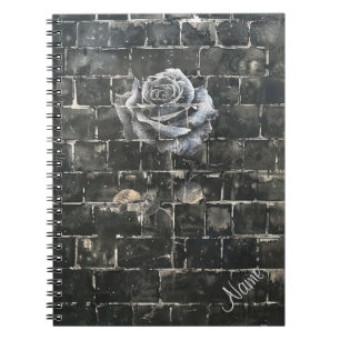 Gepersonaliseerd graffiti-Roos met een donker them Notitieboek