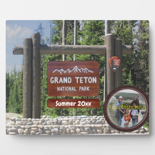 Gepersonaliseerd Grand Teton Photo Souvenir Plaque Fotoplaat (Voorkant)