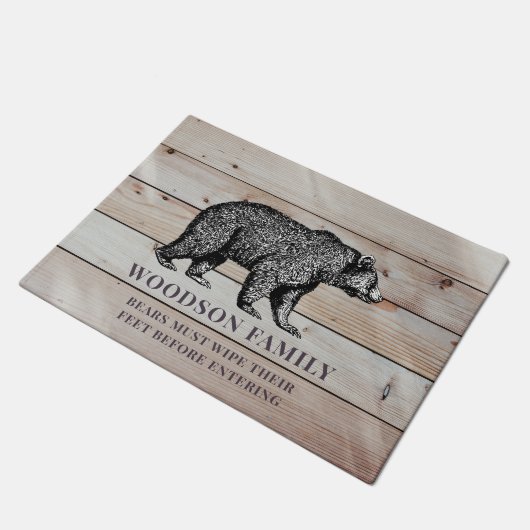 Gepersonaliseerd grappig Beer Deurmat (Schuin)