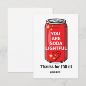 Gepersonaliseerd grappig dat je soda Lightful Cart Bedankkaart (Voorkant / Achterkant)