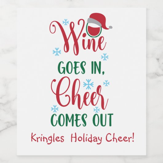Gepersonaliseerd, grappig, met wijn en kerst van d etiket (Enkel label)