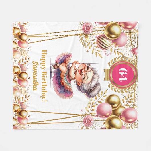 Gepersonaliseerd Grappig Oma Deken Verjaardag Gift (Voorkant (Horizontaal))