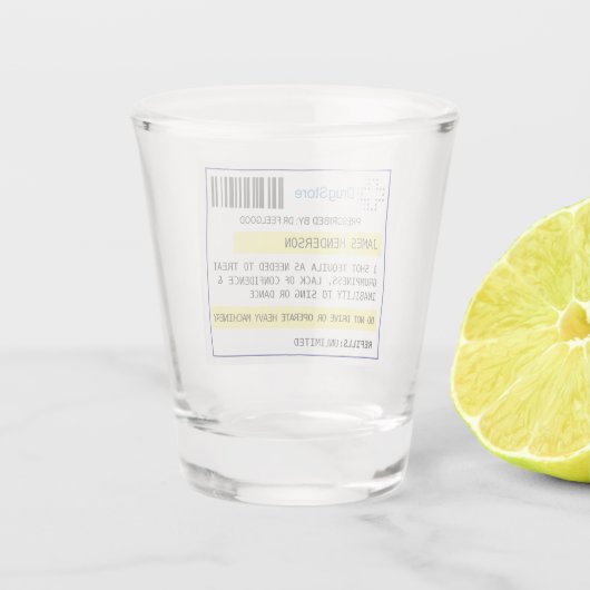 Gepersonaliseerd grappig recept shot glas (Achterkant)