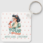 Gepersonaliseerd Grappig Sarcastisch cadeau voor m Sleutelhanger (Achterkant)