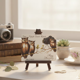 GEPERSONALISEERD  GRAPPIG UILEN GELUKKIG JUBILEUM FEESTDAGENKAART