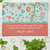 Gepersonaliseerd grappig wijncitaat Floral Theedoek (Gevouwen)