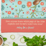 Gepersonaliseerd grappig wijncitaat Floral Theedoek<br><div class="desc">Grappige aangepaste wijn citaat bloemige keukenhanddoek. Deze unieke keukenhanddoeken zijn een perfect geschenk om een verjaardag, pensionering, jubileum, housewarming party, huwelijksgeschenk, enz... een leuke manier te vieren elke gelegenheid. Combineer het met een fles wijn en het is een geweldig cadeau voor vrienden, familie, collega's, vrienden. Bekijk voor meer cadeau-ideeën de...</div>