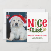 Gepersonaliseerd Grappige Hond Foto Kerst Puppy Af Feestdagenkaart (Voorkant)