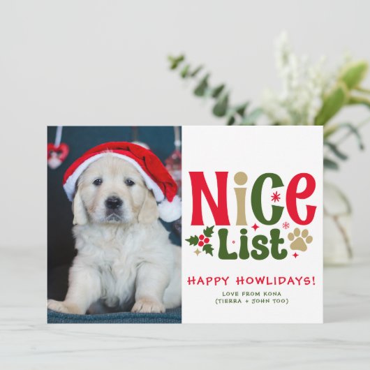 Gepersonaliseerd Grappige Hond Foto Kerst Puppy Af Feestdagenkaart (Staand voorkant)