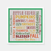Gepersonaliseerd Grateful Autumn Herfst Servet (Voorkant)