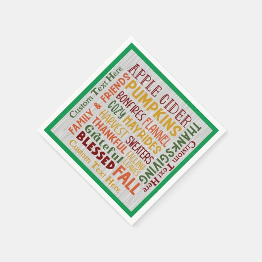 Gepersonaliseerd Grateful Autumn Herfst Servet (Hoek)