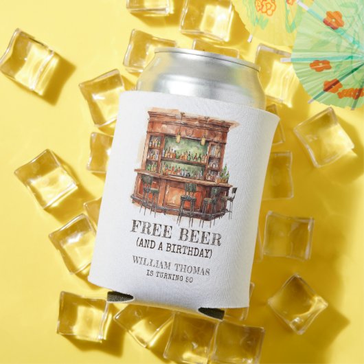Gepersonaliseerd gratis bier Volwassen Verjaardag  Blikjeskoeler (Insitu Zomer)