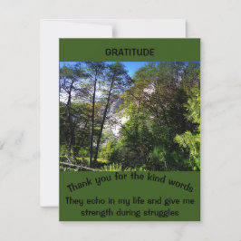 Gepersonaliseerd Gratitude Quote Green Scenery For Bedankkaart