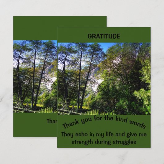 Gepersonaliseerd Gratitude Quote Green Scenery For Bedankkaart (Voorkant / Achterkant)