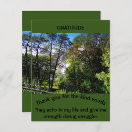 Gepersonaliseerd Gratitude Quote Green Scenery For Bedankkaart