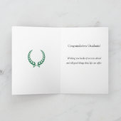 Gepersonaliseerd Green Laurel Afstuderen Kaart (Binnen)