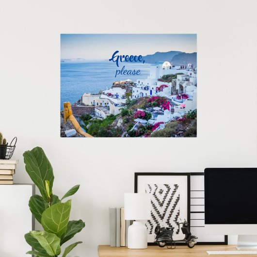 Gepersonaliseerd / Griekenland Alsjeblieft / Santo Poster (Thuiskantoor)