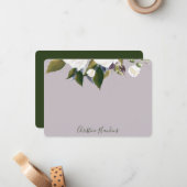 Gepersonaliseerd Griekenland laat Waterverf Paars Notitiekaartje (Voorkant / Achterkant in situ)