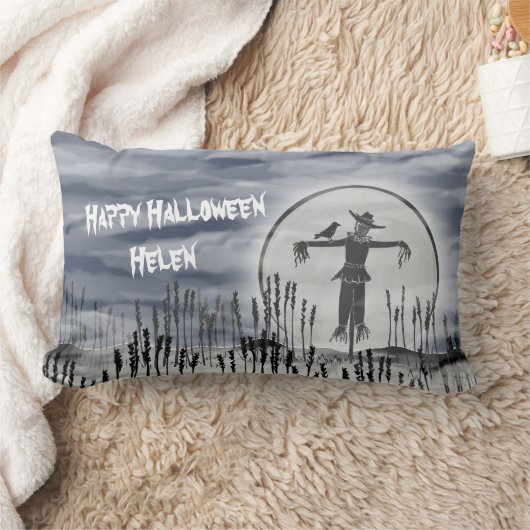 Gepersonaliseerd griezelig Halloween Scarecrow Kus Kussen (Deken)