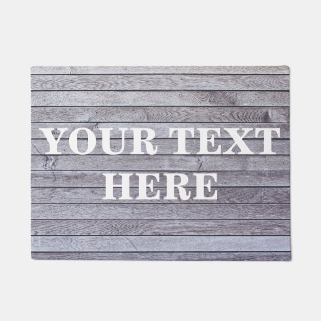 Gepersonaliseerd grijs bamboehout deurmat (Voorkant)