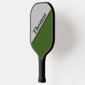 Gepersonaliseerd grijs en bosgroen pickleball paddle (Links)