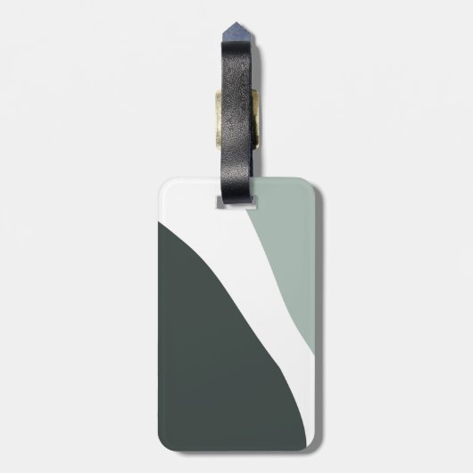 Gepersonaliseerd grijs en groen kleurenblok bagagelabel (Achterkant verticaal)