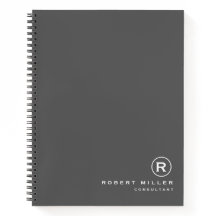 Gepersonaliseerd grijs en wit Monogram Initiaal