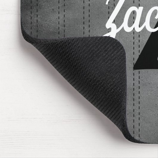 Gepersonaliseerd grijs instripe monogram muismat (Hoek)