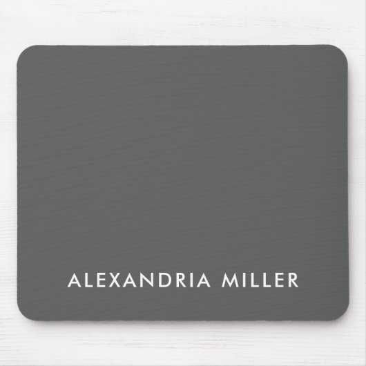 Gepersonaliseerd grijs minimalistisch monogram muismat (Voorkant)