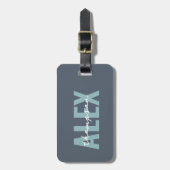 Gepersonaliseerd grijs monogram bagagelabel (Voorkant verticaal)