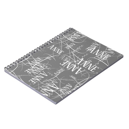 Gepersonaliseerd grijs Notitieboek (Linkerzijde)